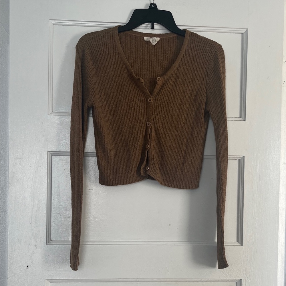 Full Tilt Tan Ribbed Cardigan